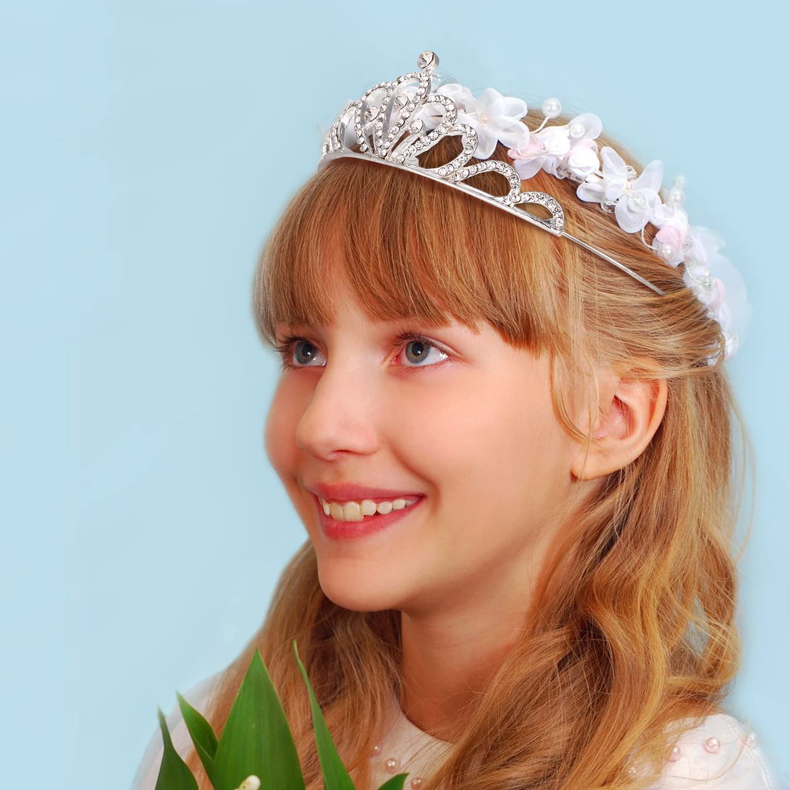 Lot de 6 diadèmes de princesse en cristal avec strass pour fête d'anniversaire, mariage, bal de fin d'année