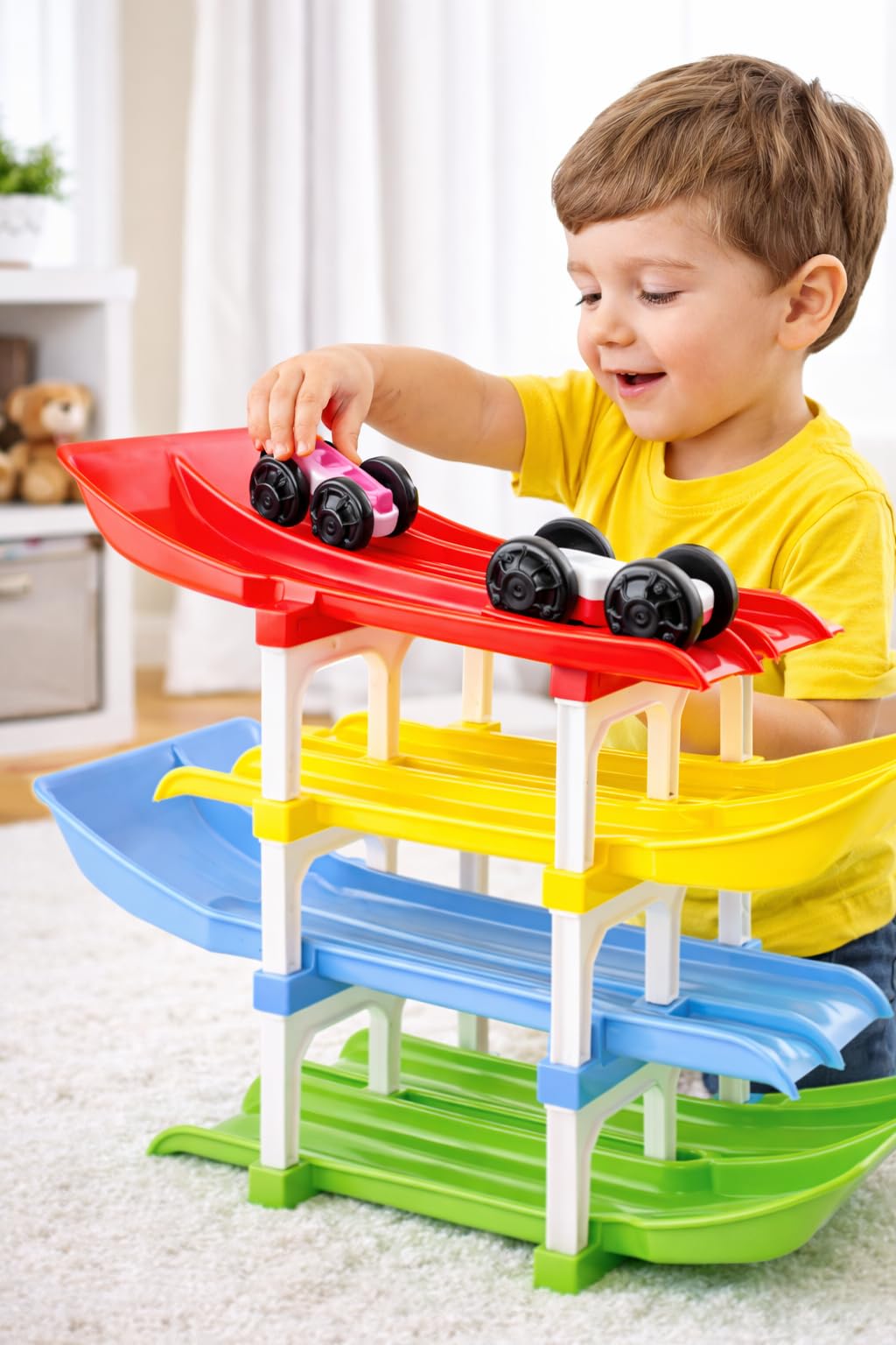 TOY FUN Racer Valley Car Ramp - Double Racing Tracks! -1