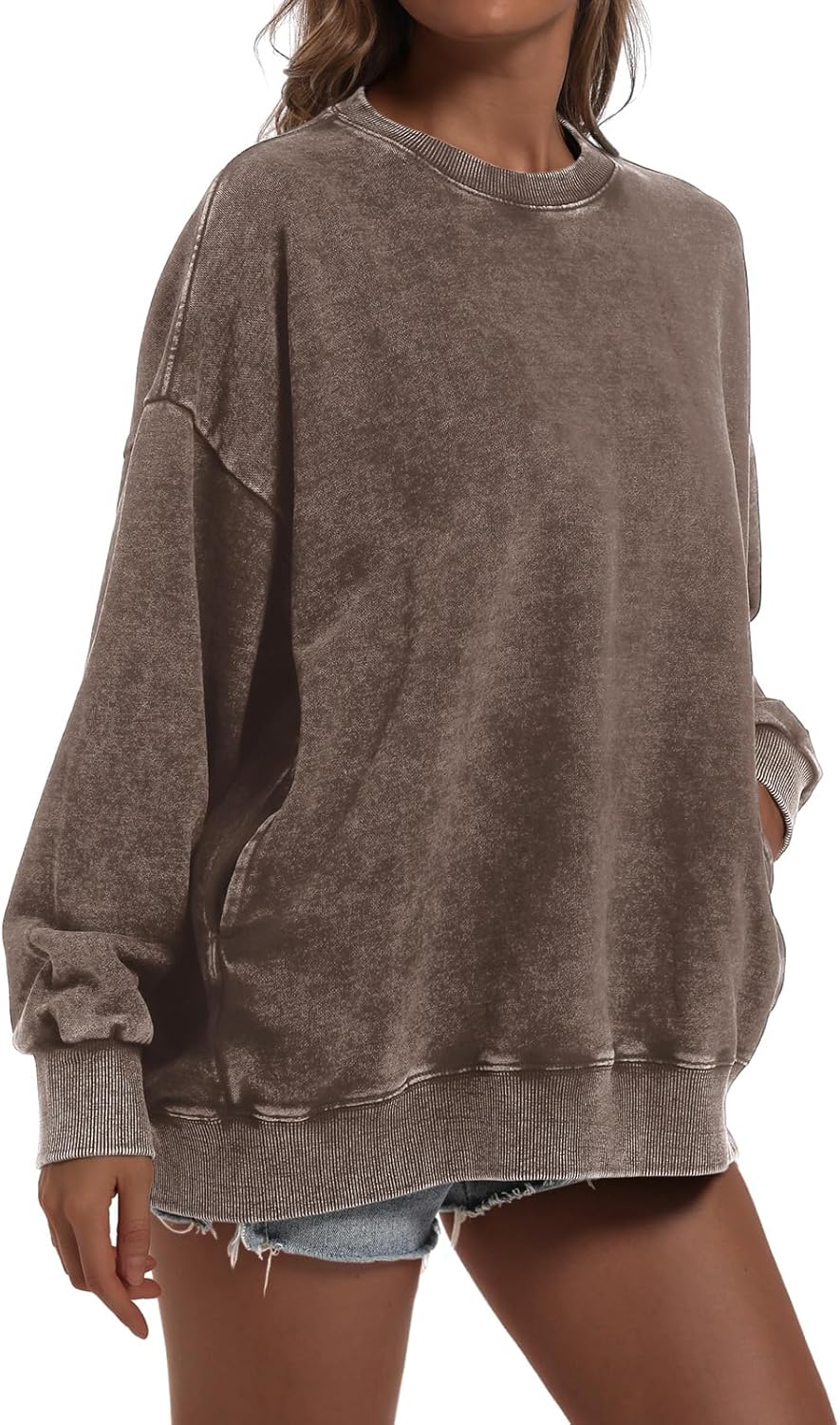 Oversized Vintage Hoodie for Women Cotton Loose Fit Baggy Hooded Sweatshirt Trendy Basic Acid Wash Pullover Top - Image 2