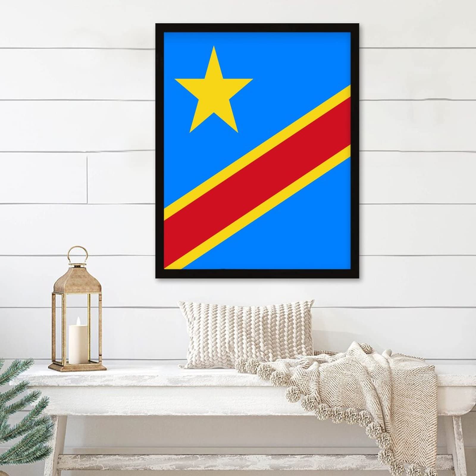 Décoration murale avec drapeau du Congo 40x50 cm pour salon