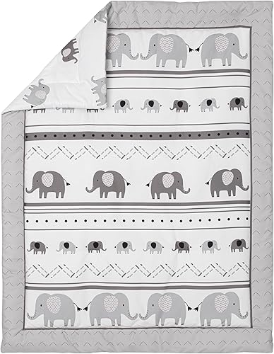Miniatura 4 de Sweet Jojo Designs Gris y blanco bohemio elefante bohemio niño niña género neutro unisex bebé cuna juego de ropa de cama infantil habitación manta