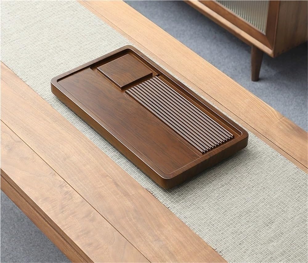 Plateau à thé en bambou chinois Gongfu fait à la main avec drainage de table