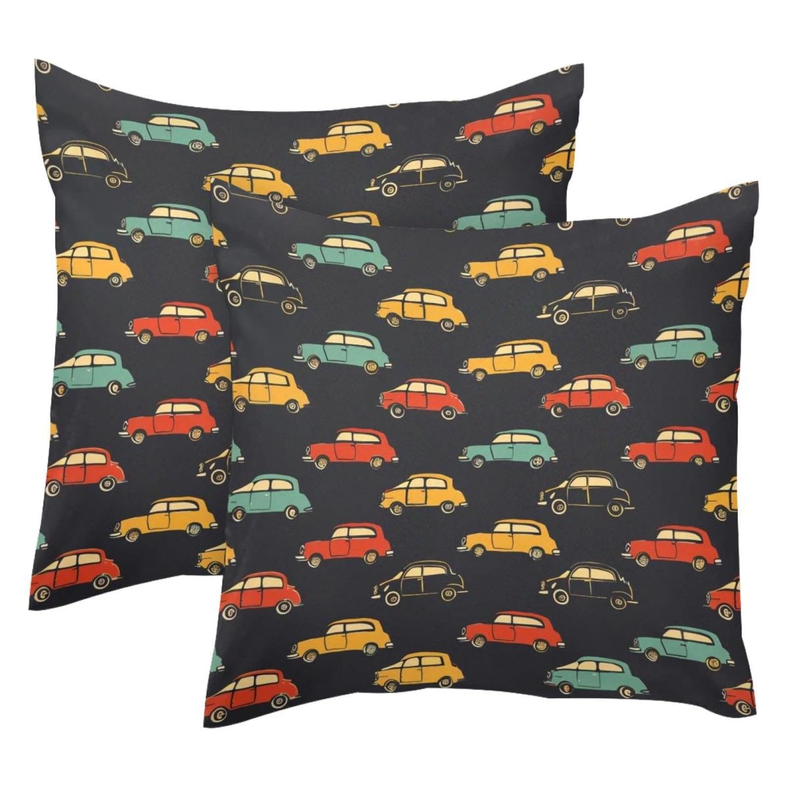 Housses de coussin décoratives en velours motif voitures 50x50