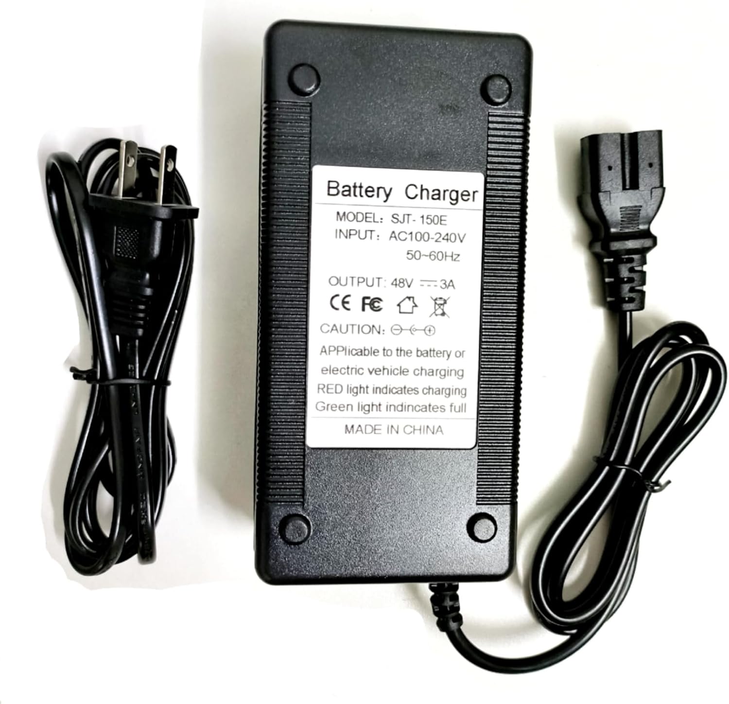 48 Volt 3 Amp Quick-Charge 3-Pin Charger for eWheels EW-36 EW-02 EW-11 EW-19 EW-20 EW-38 EW-46 EW-66 EW-72 and 48V Go-Karts, MotoTec, Big Toys Baja, FitRight, Go-Bowen 48V 3A