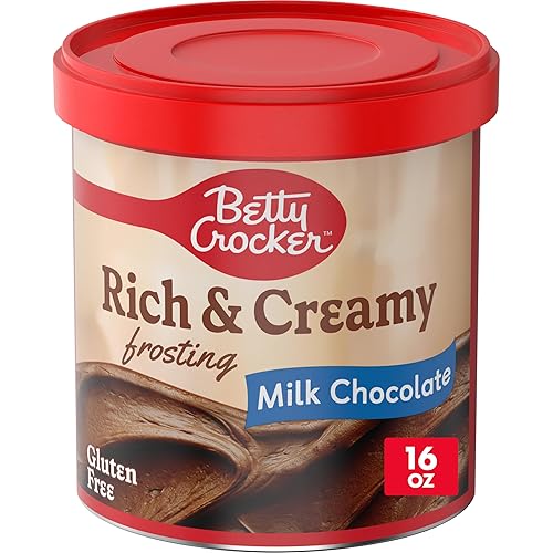 Betty Crocker Glaseado de chocolate con leche rico y cremoso, sin gluten, 16 onzas