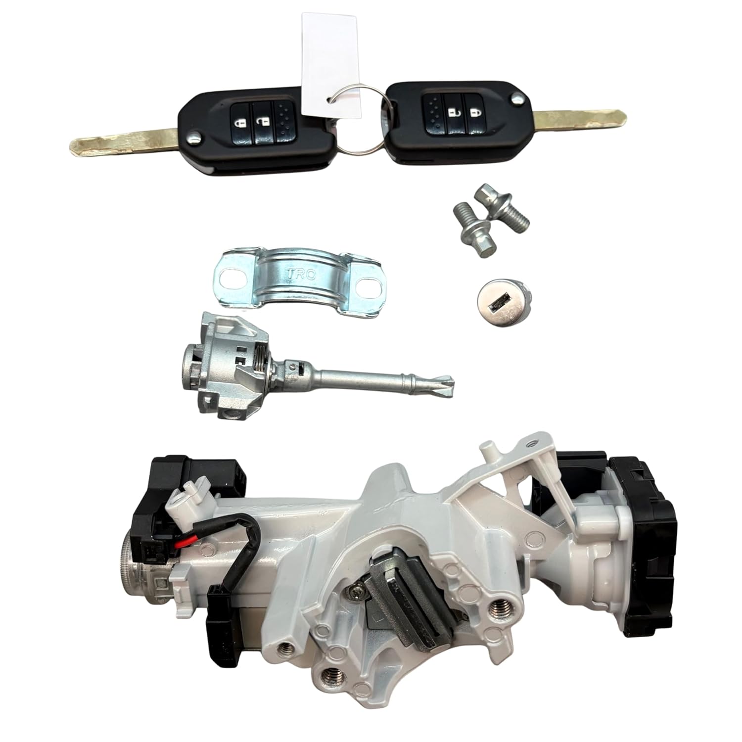 Ignition Switch Door Lock Cylinder Full Set for Honda CRV 2015-2016 Models, Master Kit Includes Driver Left Side Door Lock, Steering Starter Housing Assembly (Does Not Include Transponder Chip 46)