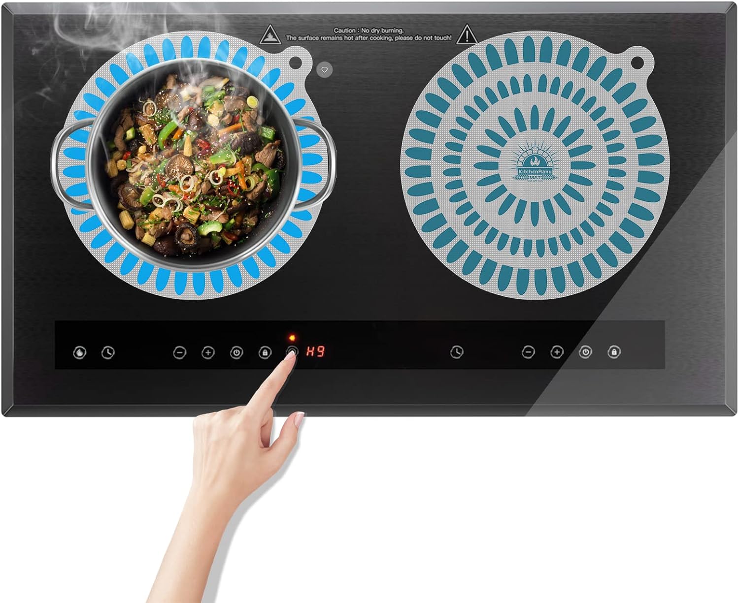 KitchenRaku 2 Pcs Induction Cooktop Mat, Induction Cooktop Protector For Induction