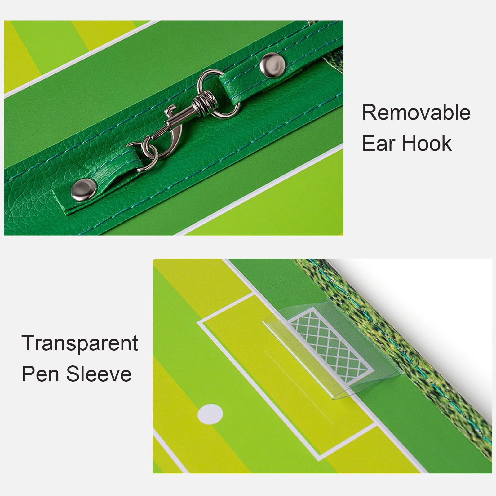Fußball Taktiktafel, Fussball Taktiktafel, Strapazierfähiges Leder, Doppelseitig mit Linien for das Gesamte und das Halbe Spielfeld, Aufhängen