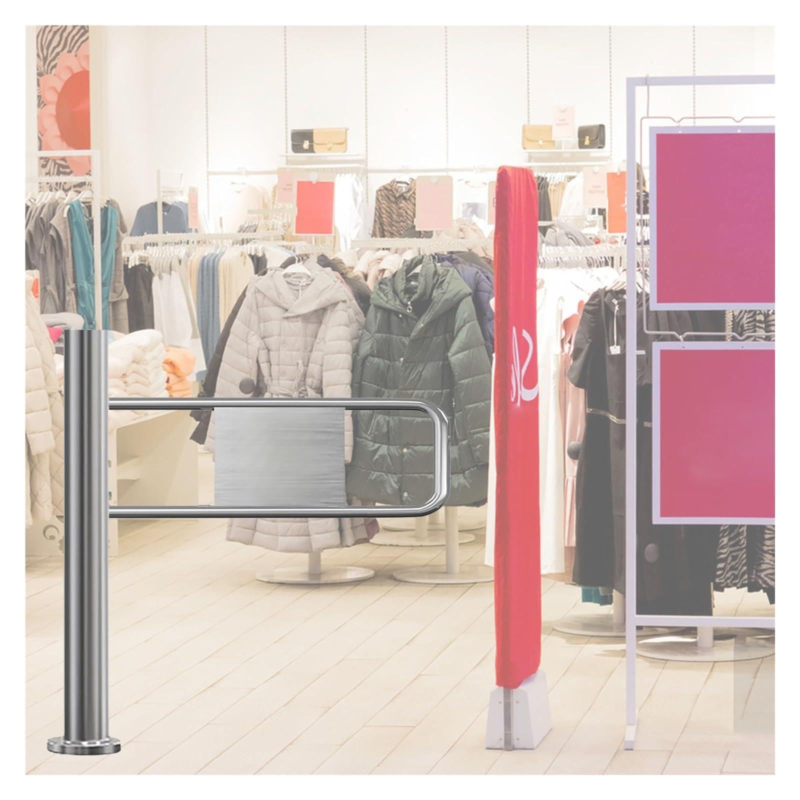 Portail d'entrée manuel unidirectionnel réglable pour couloir et magasin de 55 cm