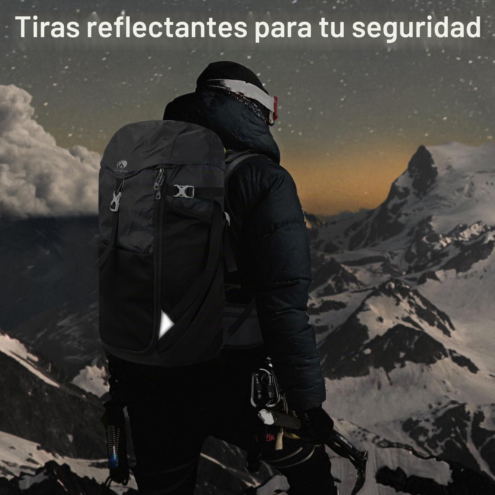 50L Grande mochila senderismo, mochila trekking con Apertura Frontal, mochila montaña impermeable para camping, mochila viaje Acampada para excursiones Deportes, Negro