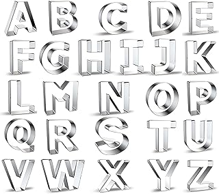 26 Pcs Large 2,6" Alphabet Letter Cookie Cutters Shapes Stainless Steel - Metal Fondant Letter Cutters for Festivals Daily...