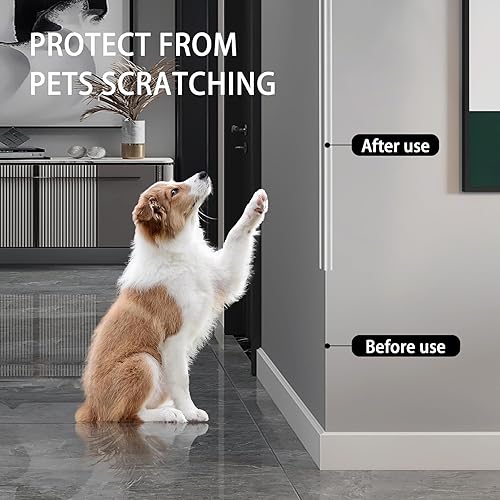 Miniatura 6 de Trimold Protectores de esquina transparentes en L para pared, puerta, marco de gabinete, zócalo, protección y decoración, 3 pies x 1.2 pulgadas (3