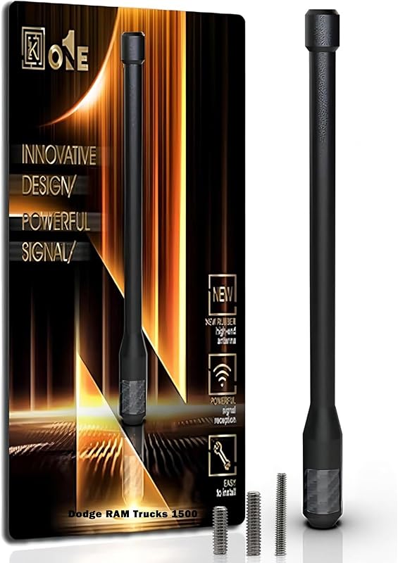 Antena Curta Flexível de Fibra de Carbono KEYO1E para Dodge RAM 1500 1994–2026, 20,1 cm