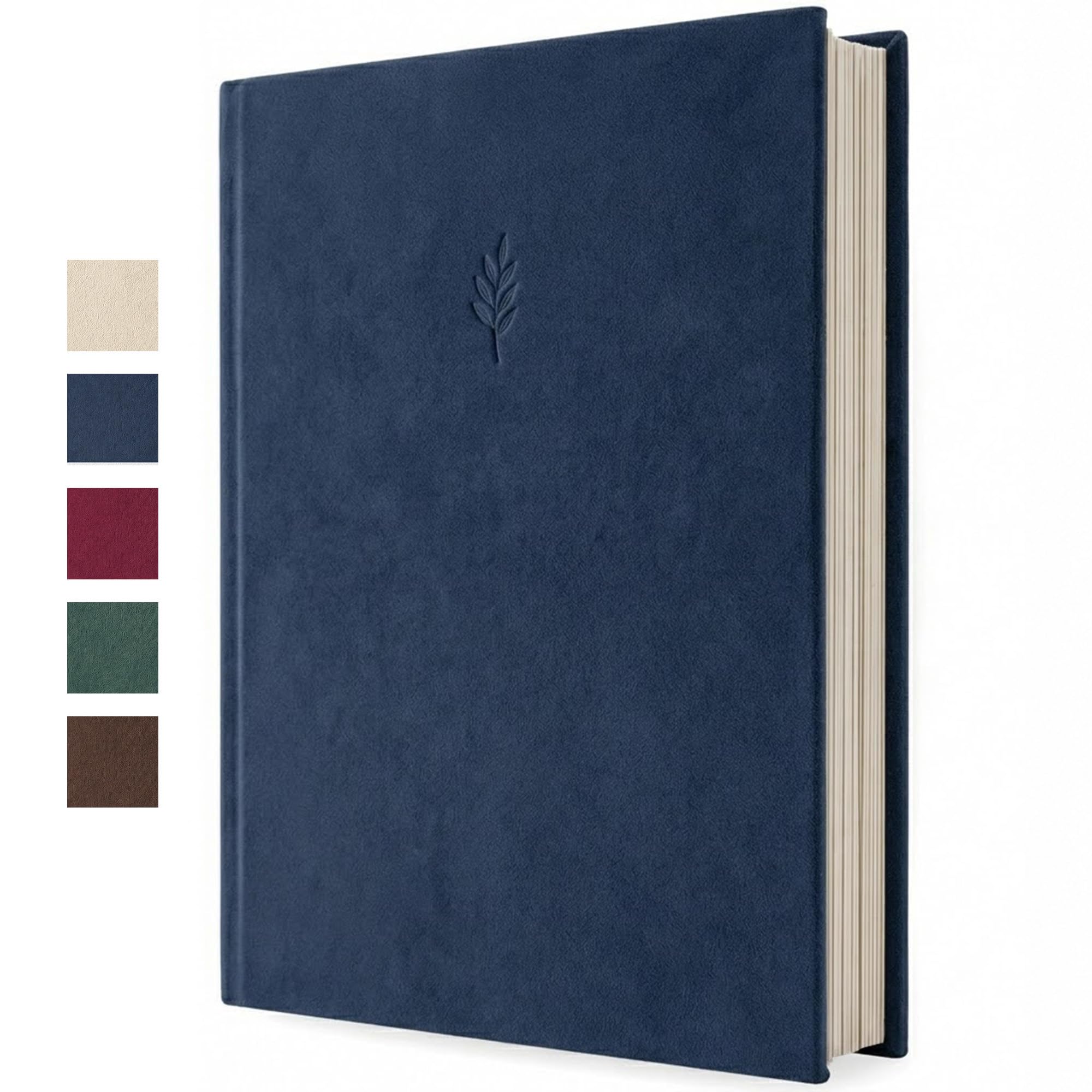 Large Photo Album Self Adhesive - 80 Pages Hold 240 6x4 Photos - Velvet Memory Book for Wedding, Family, Baby & Travel - Scrapbook with Sticky Pages, 24x33cm - Blue