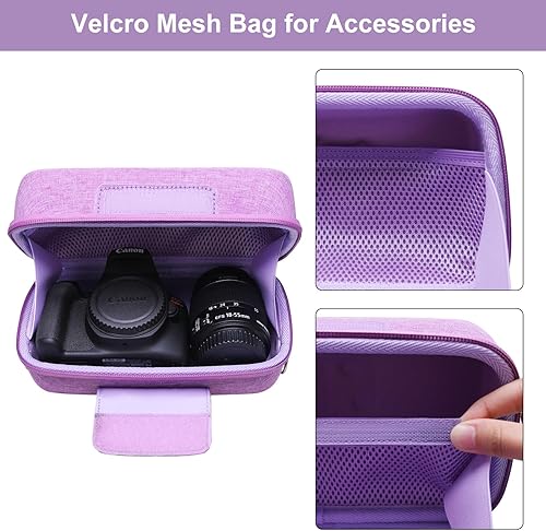 Miniatura 4 de LTGEM Estuche para Cámara Canon EOS Rebel T7  R50  R100  R50 V  T6  R8  R10  RP  SL3  R5  T100 DSLR SLR Cámara y Lente 18-55mm18-45mm con Correa