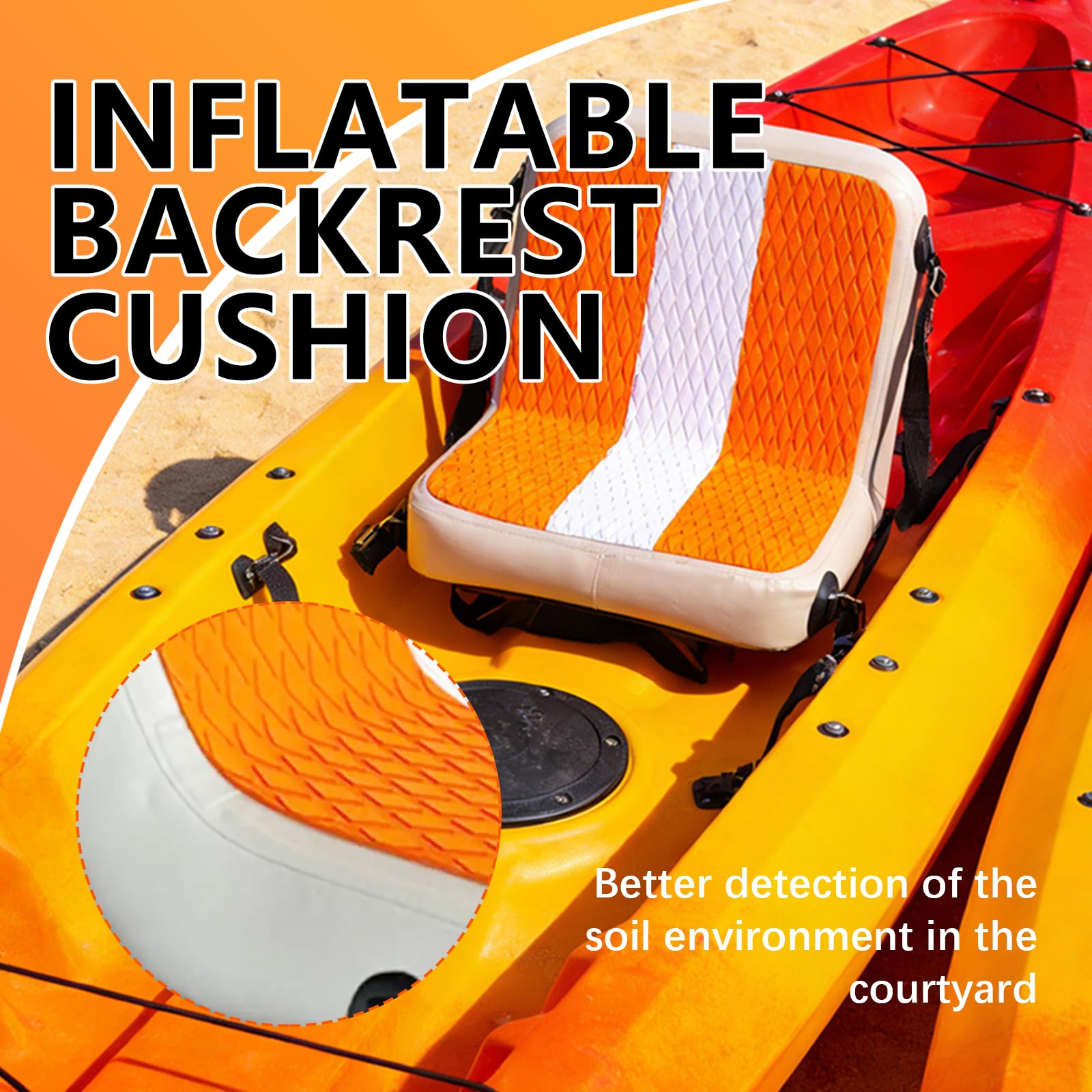 Asiento Para Tabla De Paddle Surf, Asiento Kayak Inflable Universal Con Ergonómico Respaldo Ajustable Para Tablas De Surf Pesca Kayak Y Camping Al Aire Libre Para Adultos - 45x40cm