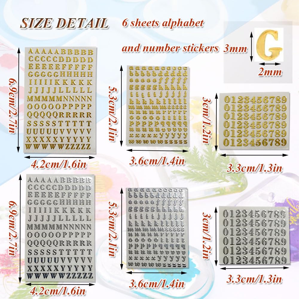 2080 stuks letterstickers, 1/2 inch zelfklevende vinyl alfabetstickers