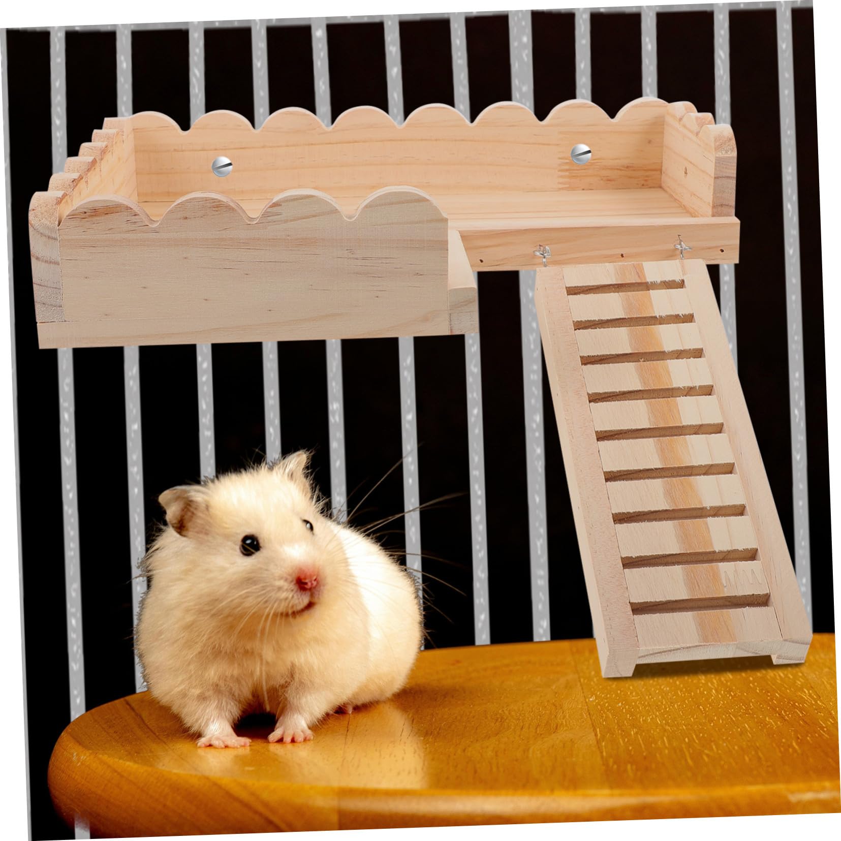 Hamsterplattform aus Massivem Holz Plattformspielzeug für Kleintiere Einfache Montage Leicht zu Verstauen für Chinchilla Ratte