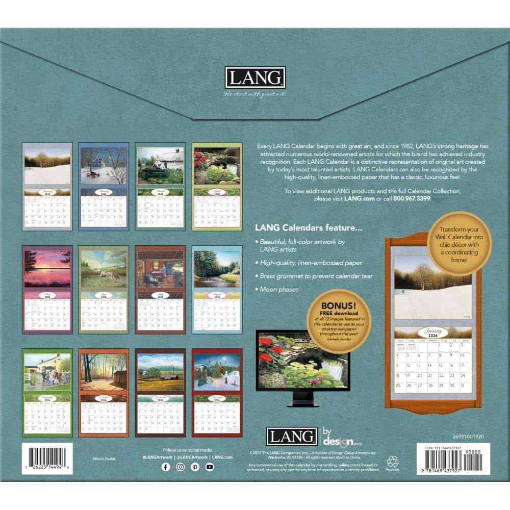 Lang, Journey Home Wandkalender 2026 von Kevin Dodds, 34 x 30 cm, 12-Monatskalender mit gehefteter Bindung