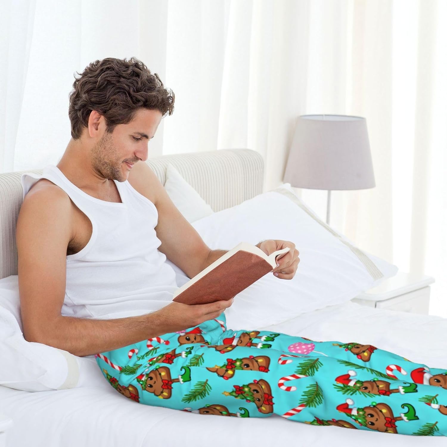 Funny Christmas Poop Sweets Colorful Mens Pajama Pants Men'S Sleep Lounge Pants Pj Bottoms with Pockets - Image 6