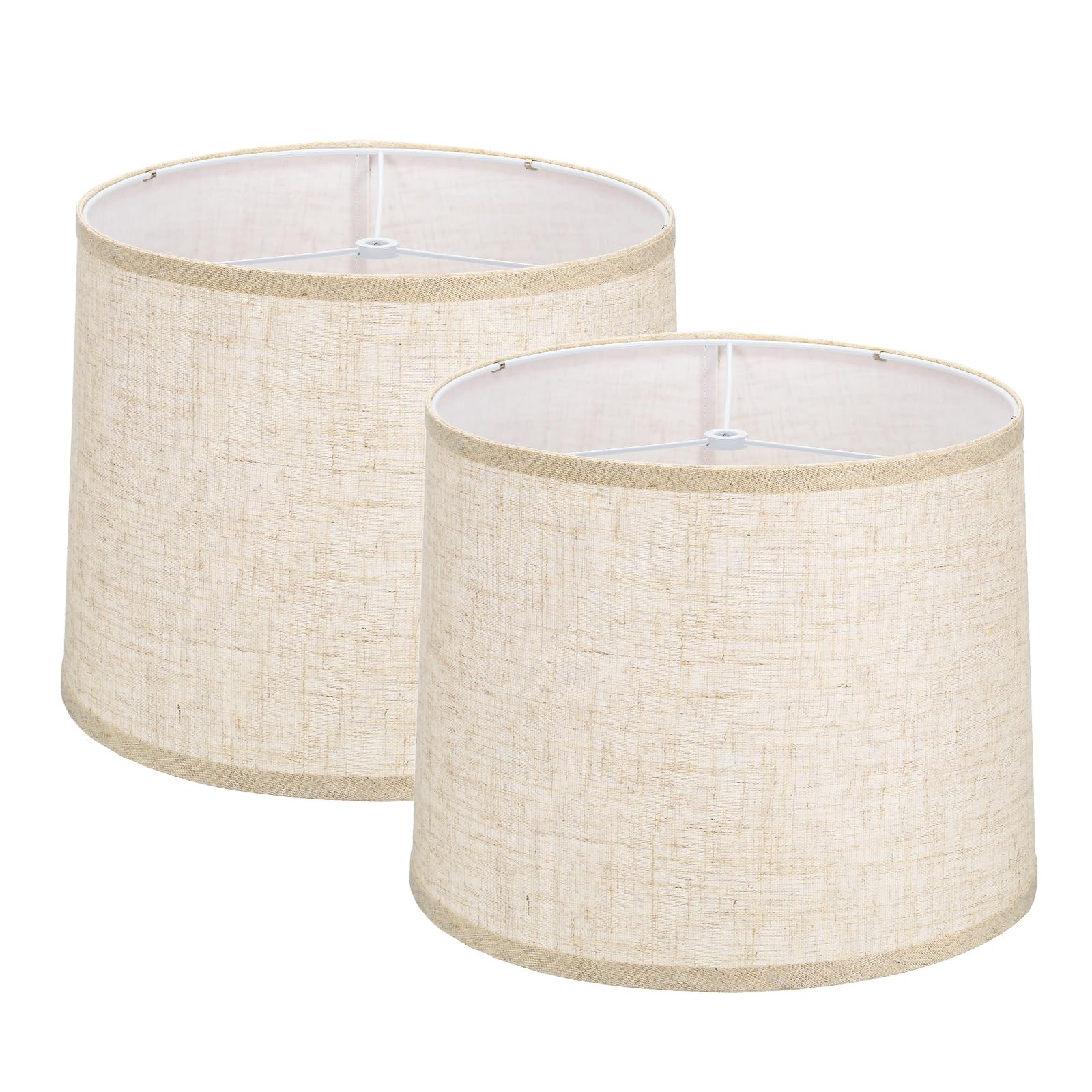 Drum Linen - Paralume a forma di ragno, 2 pezzi, 30,5 x 33 x 25,4 cm, colore: Beige