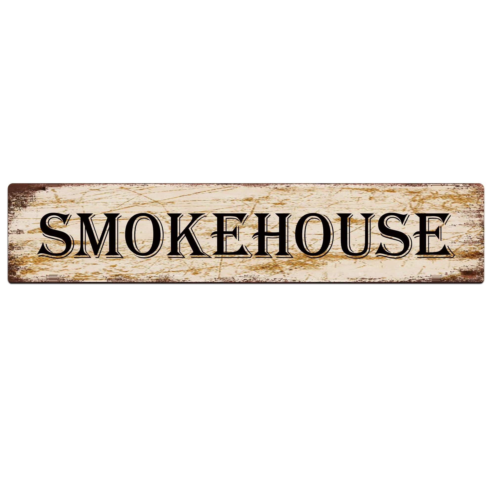 Smokehouse Vintage Retro Tin Art Plaque Aluminum Metal Sign for Bedroom Kitchen Garden Wall Pub Club Coffee Hanging Decor 4x16 Inch