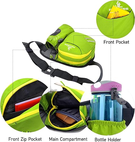 Miniatura 3 de Peicees Riñonera con soporte para botella de agua para hombres y mujeres, senderismo, correr, pasear al perro, para todos los teléfonos (botella no