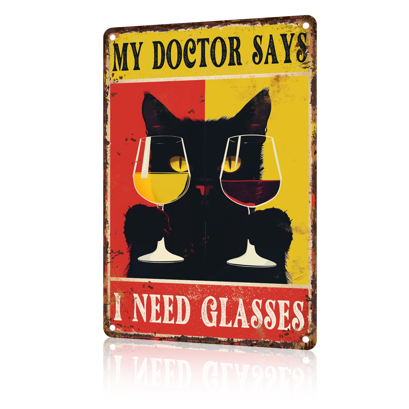 Jaesxxco Tin Sign28 Funny Tin Sign My Doctor Says I Need Glasses Vintage Tin Sign Wall Decor Retro Aluminum Signs For Room Living Room Bathroom Toilet Hotel 12X16 Inch