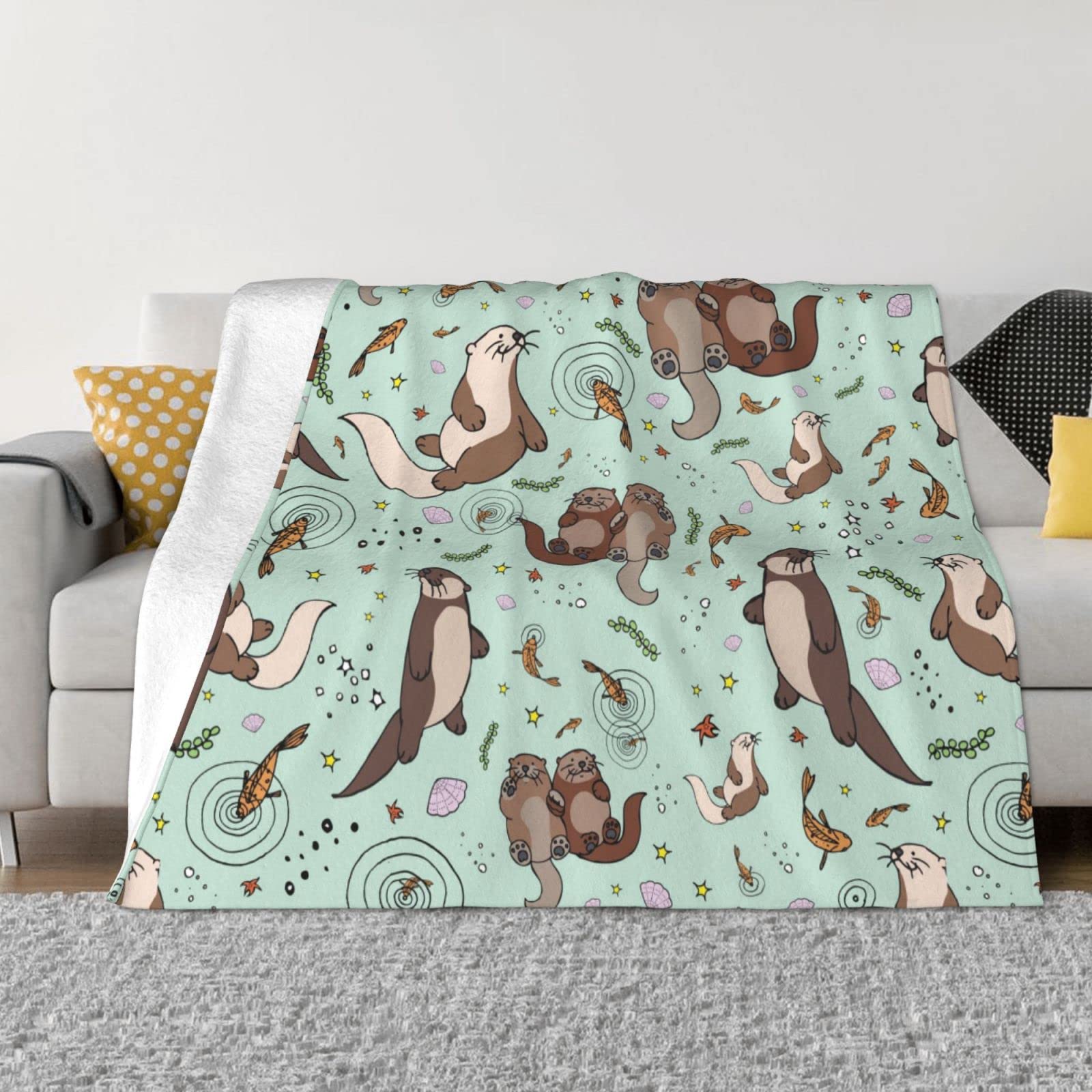 Plaid loutre haut de gamme : couverture en peluche douce pour le lit