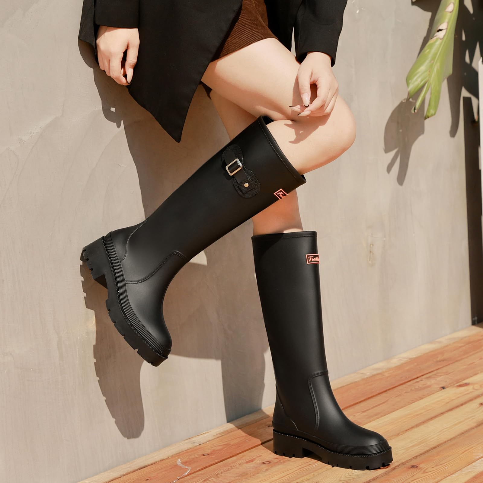 Gummistiefel Damen Lange Stiefel, Original Wasserdicht Hohe Rutschfeste, Sicherheitsstiefel Gummischuhe Bequeme Gartenschuhe Für den Innen- und Außenbereich