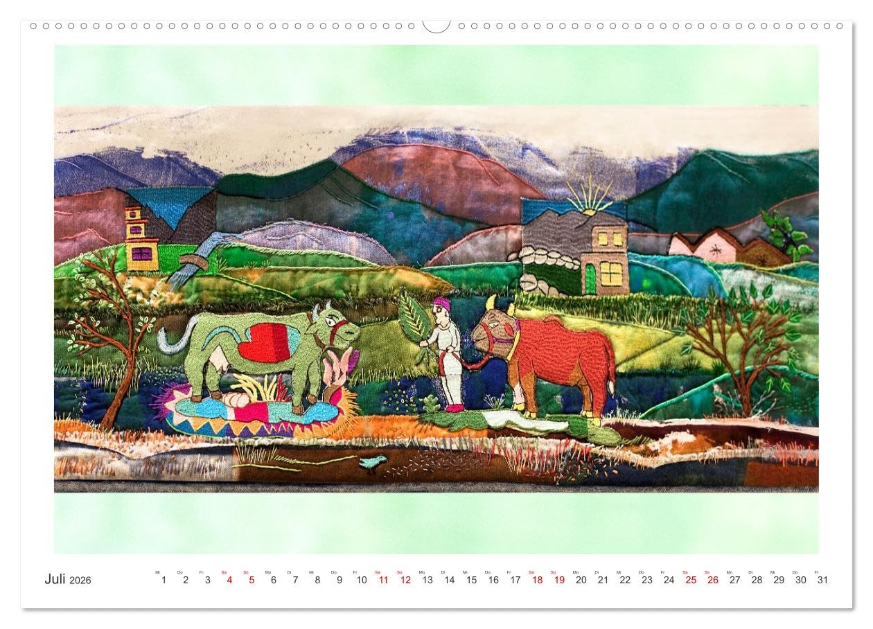 Handarbeit macht glücklich (hochwertiger Premium Wandkalender 2026 DIN A2 quer), Kunstdruck in Hochglanz: Stricken, Häkeln, Sticken, Nähen (CALVENDO Hobbys)