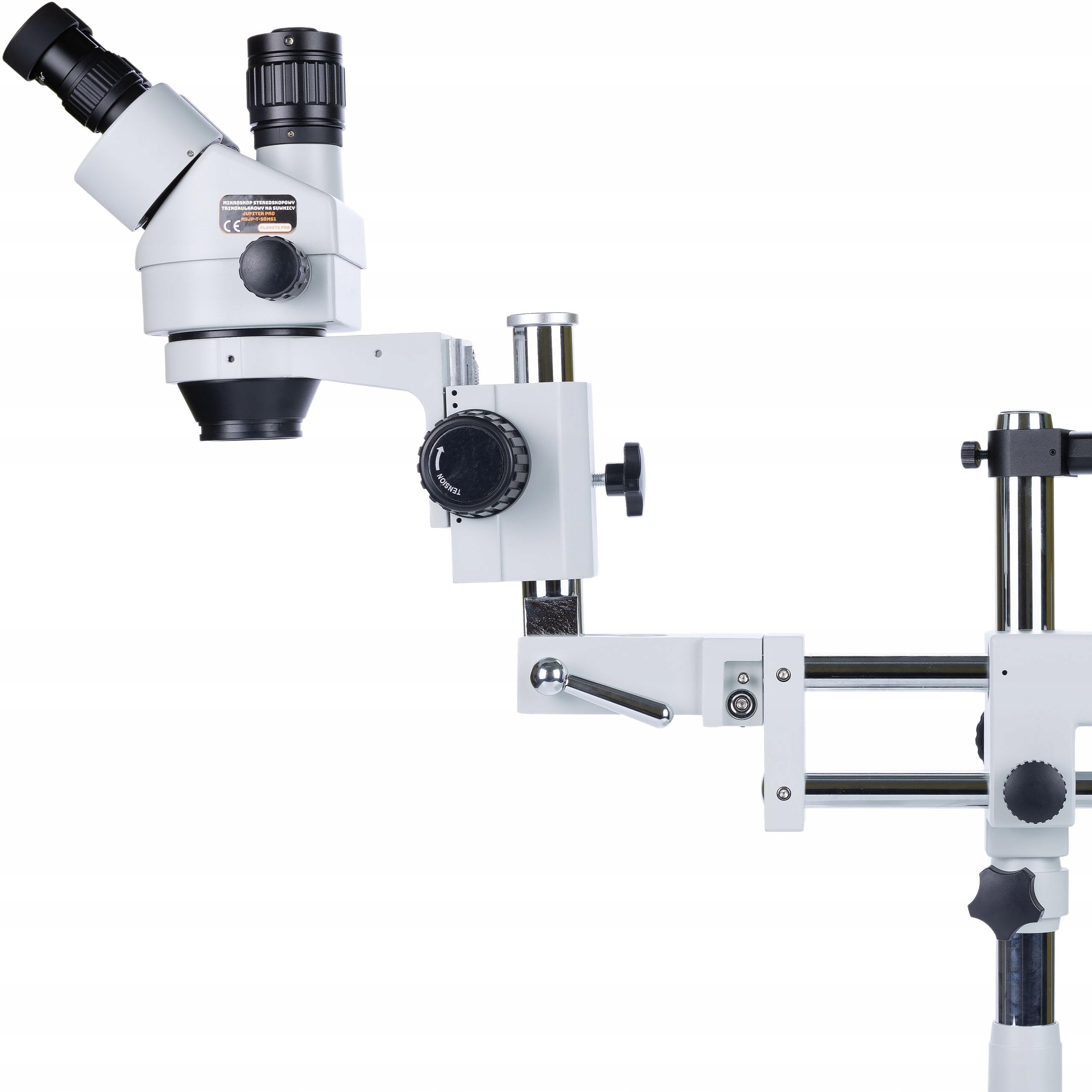 Juego de microscopio estéreo trinocular Jupiter Pro MSJP-T-SDMS1 con 56 luces LED | Ergonómico, 7-45 veces ampliable, giratorio 360°, distancia de trabajo amplia | laboratorio, industria, electrónica