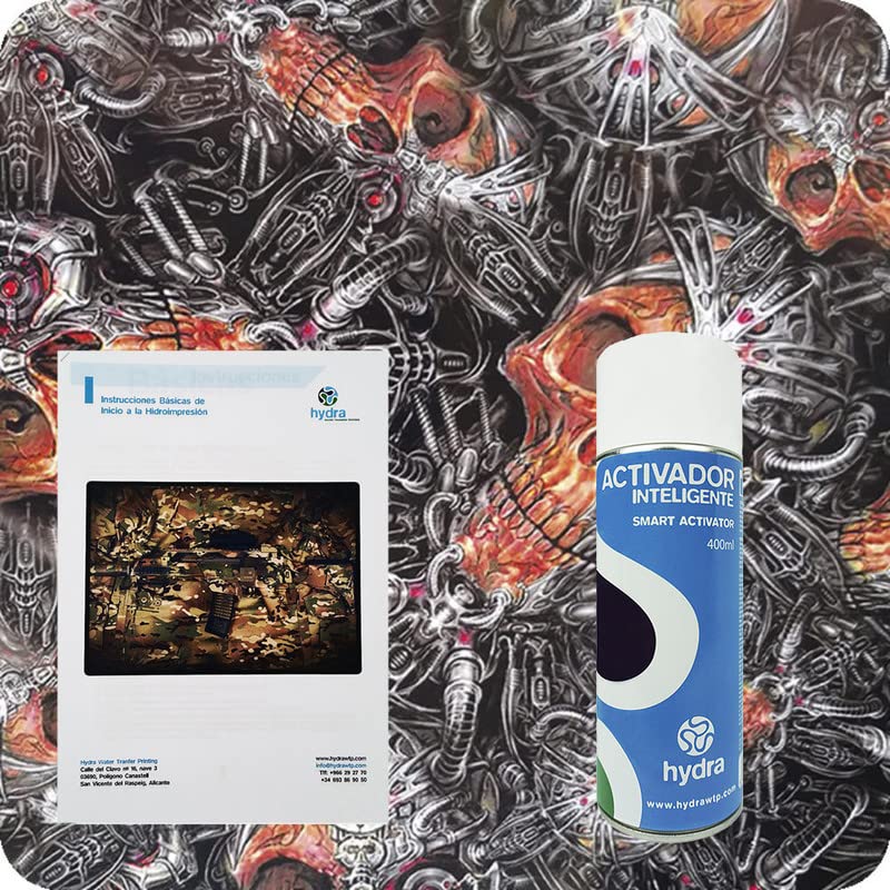 BASIC Wassertransferdruck Starter Set Hydro Dipping Kit: Aktivator Spraydose 400 ml + Grundlegende Bedienungsanleitung + Wassertransferdruck Folie Breite: 50cm. Länge: 100cm (HLC-073)