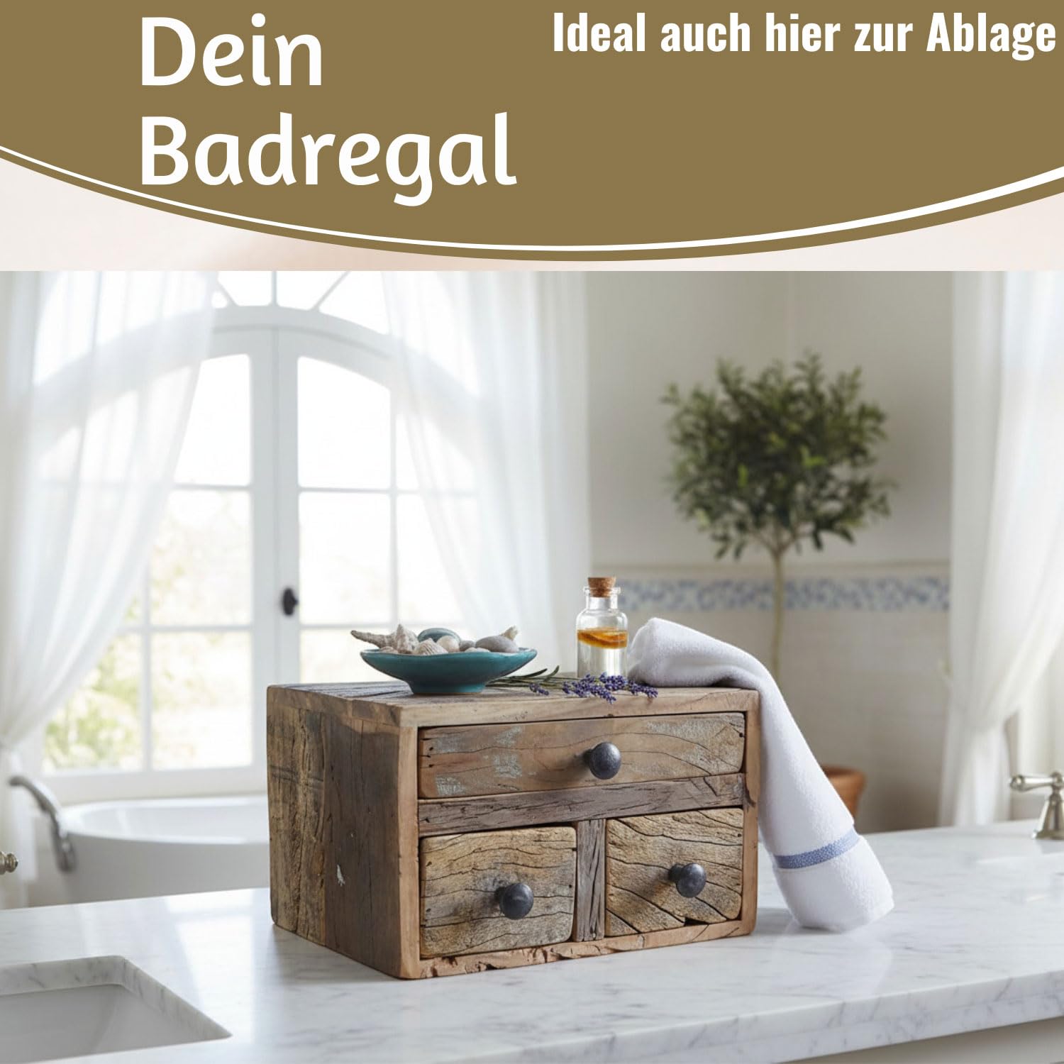 LS-LebenStil Vintage Aufbwahrungsbox Unika - Factory Braun - 30x24x19cm