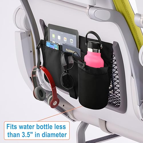 Miniatura 4 de Cosmos Organizador de respaldo de asiento de avión, artículos esenciales de viaje, bolsa de almacenamiento para asiento de aerolínea, bolsillos