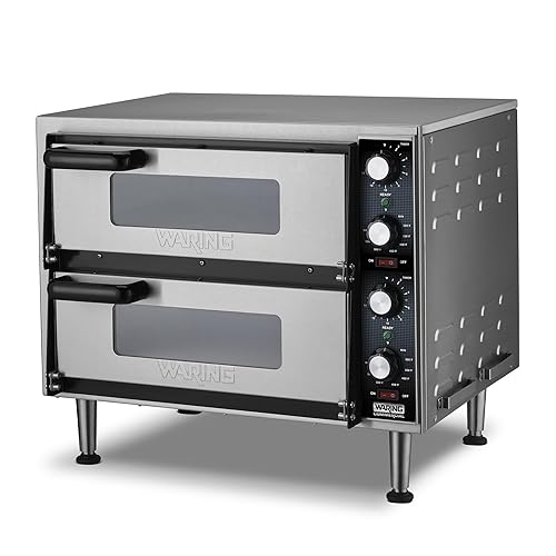 Miniatura 2 de Waring Commercial WPO350 - Hornos de pizza de doble cubierta de servicio medio para pizza de hasta 14 pulgadas de diámetro cubierta de cerámica 240