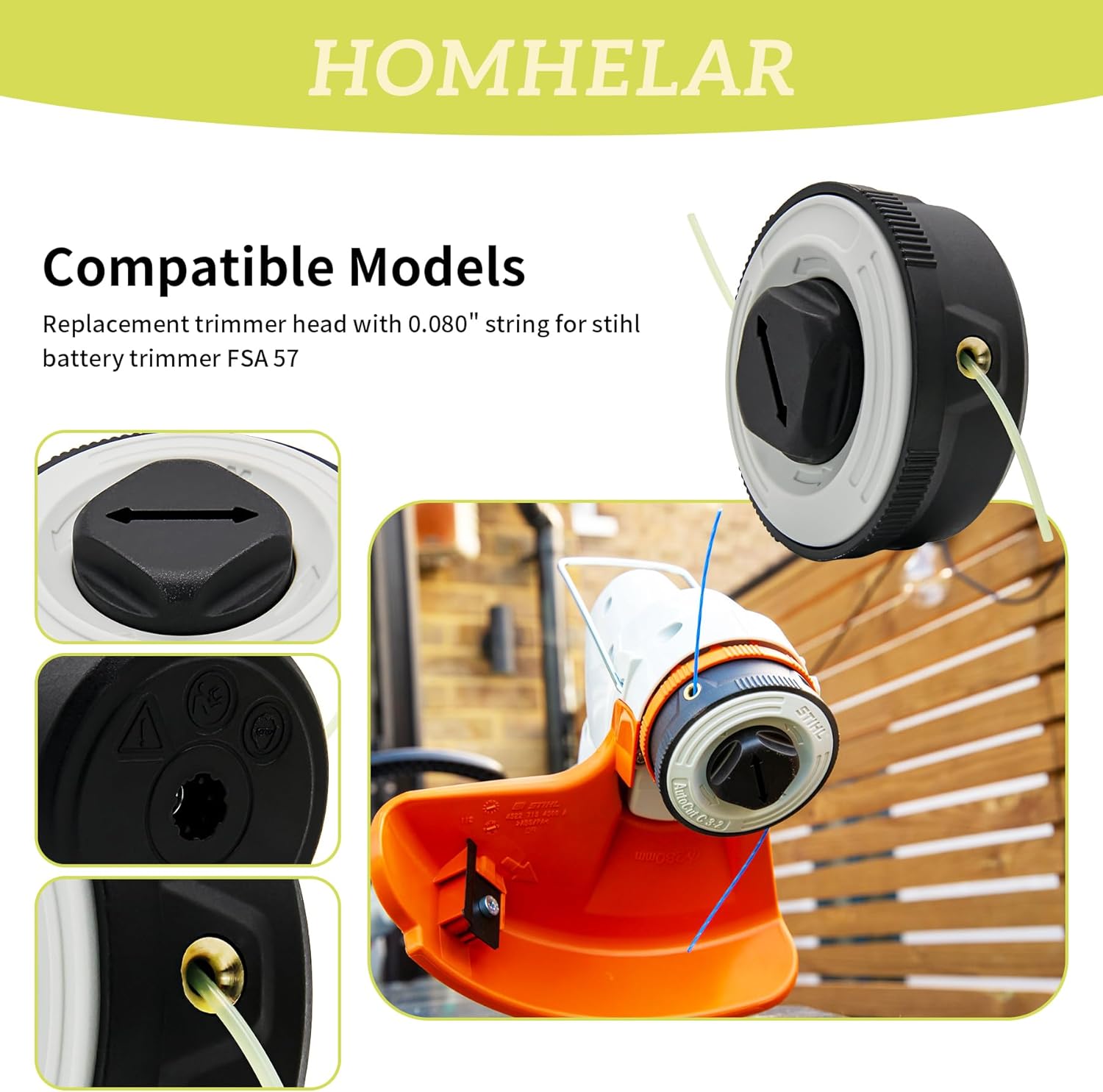 3Pack C3-2 Trimmer Head Fits for Stihl FSA57 FSE52 Weed Eater Head, Replace 4009 710 2106 Weed Eater String