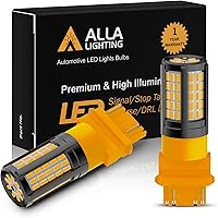 Vista 16 de Alla Lighting Bombillas LED 4014-84 SMD BAY15D 1157, señal de giro blanco de xenón de 6000 K, luces traseras de freno 7528 2357 3496 doble filamento