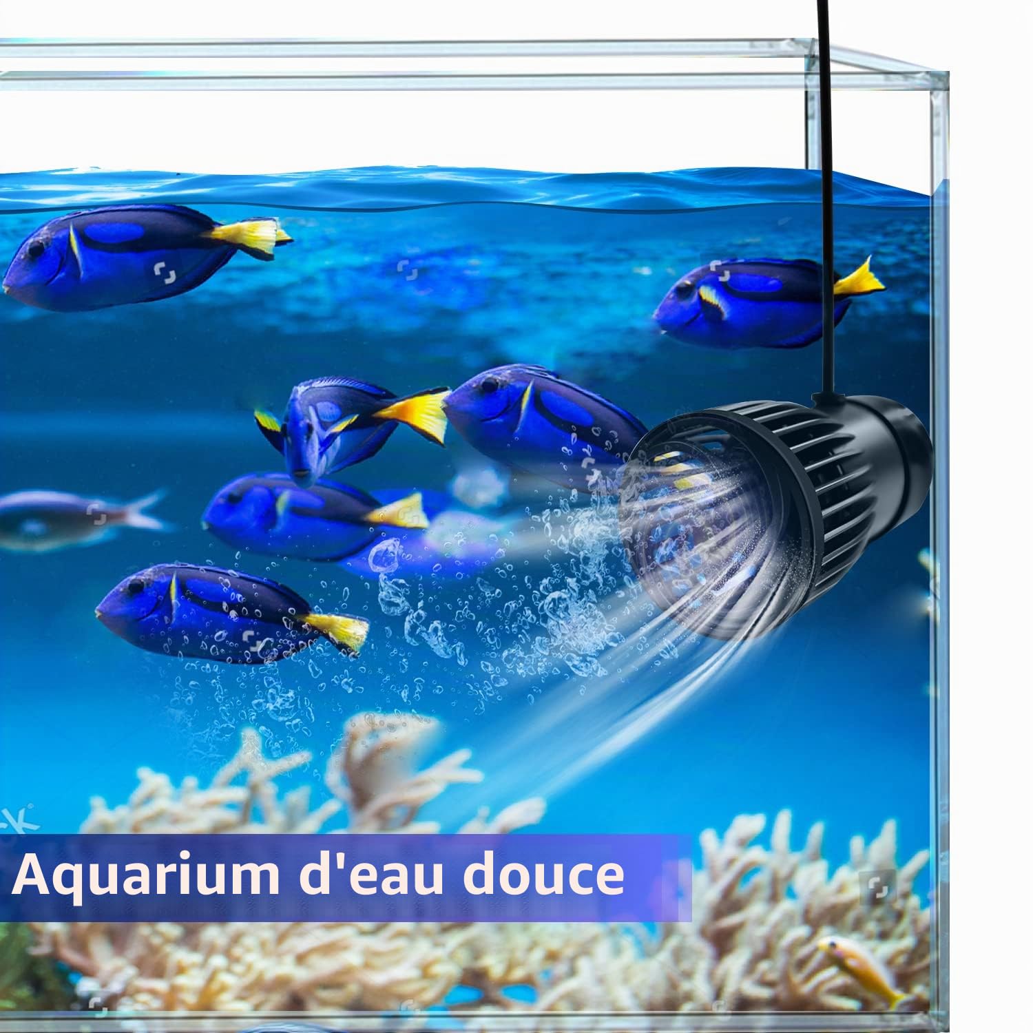 CONQUERALL 430-2160GPH 15W Générateur de vagues pour aquarium 24V DCGénérateur de vagues pour aquarium pour l'eau douce et l'eau salée
