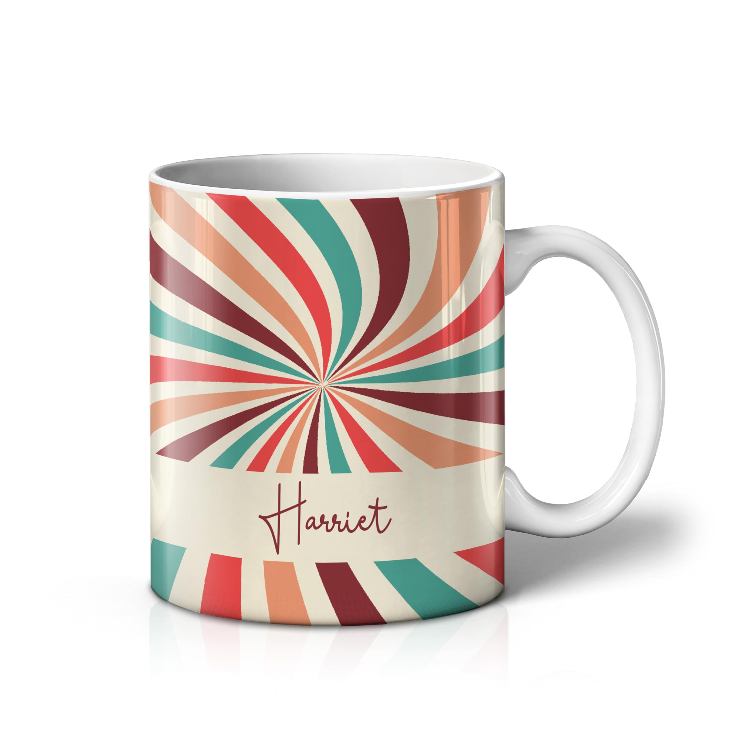 iCaseDesigner Personalised Retro Vintage Mug with Any Name – Custom Coffee Mug – 11 Oz Tea Cup – Unique Customised Gift for Men, Women, Work, Birthdays and Anniversaries - 11. Swirl Burst