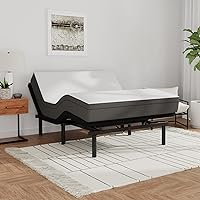Vista 9 de Blissful Nights e3 Base de cama ajustable Split King con marco de base de cama, control remoto inalámbrico, inclinación de cabeza y pie con ambos