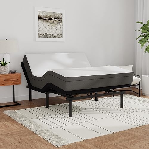 Miniatura 9 de Blissful Nights e3 Base de cama ajustable Split King con marco de base de cama, control remoto inalámbrico, inclinación de cabeza y pie con ambos