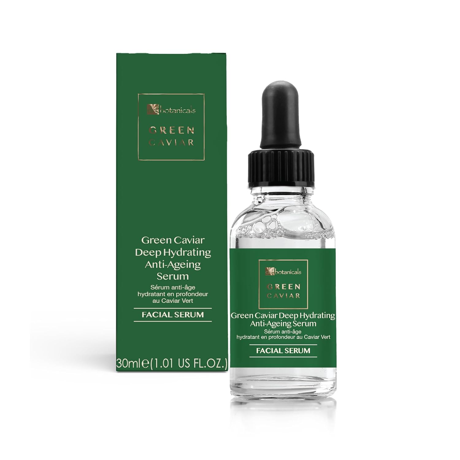 Dr Botanicals Green Caviar Deep Hydrating Anti-Ageing Serum - Rejuvenate and Nourish Your Skin - Intense Hydration for Youthful Glow 30ml / 1.01fl oz
