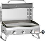 ONLYFIRE GRILLS BBQ Gas Griddle 3 Burners with Side Table & Foldable Cart, Flat Top Propane Griddle Stove with for Outdoor Cooking, Patio Camping RV Tailgating Beach BBQ, GS310