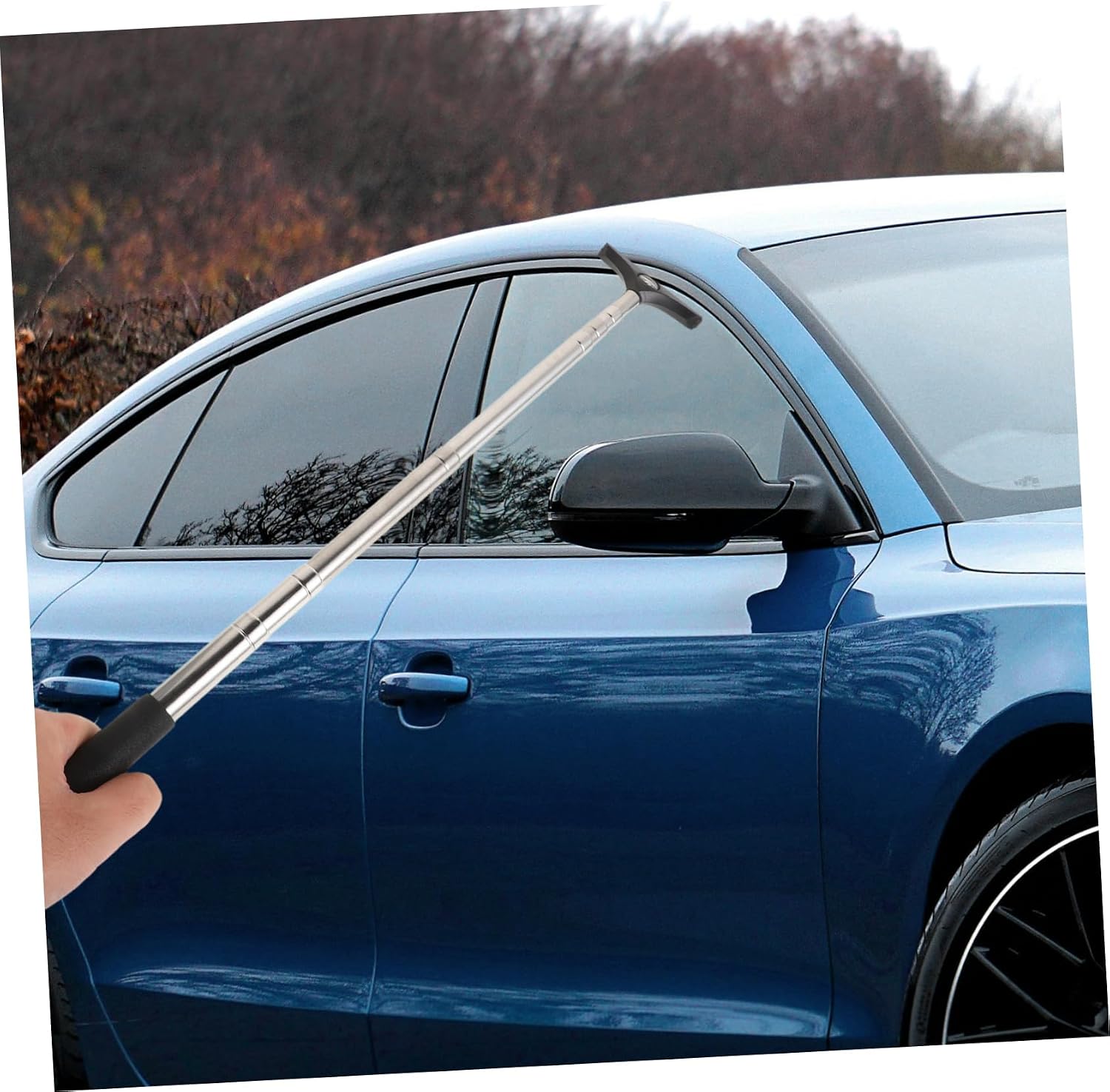 GLEAVI Retractable Car Mirror Wiper Squeegee Car Windshield Cleaner Rearview Mirror Scraper Tool