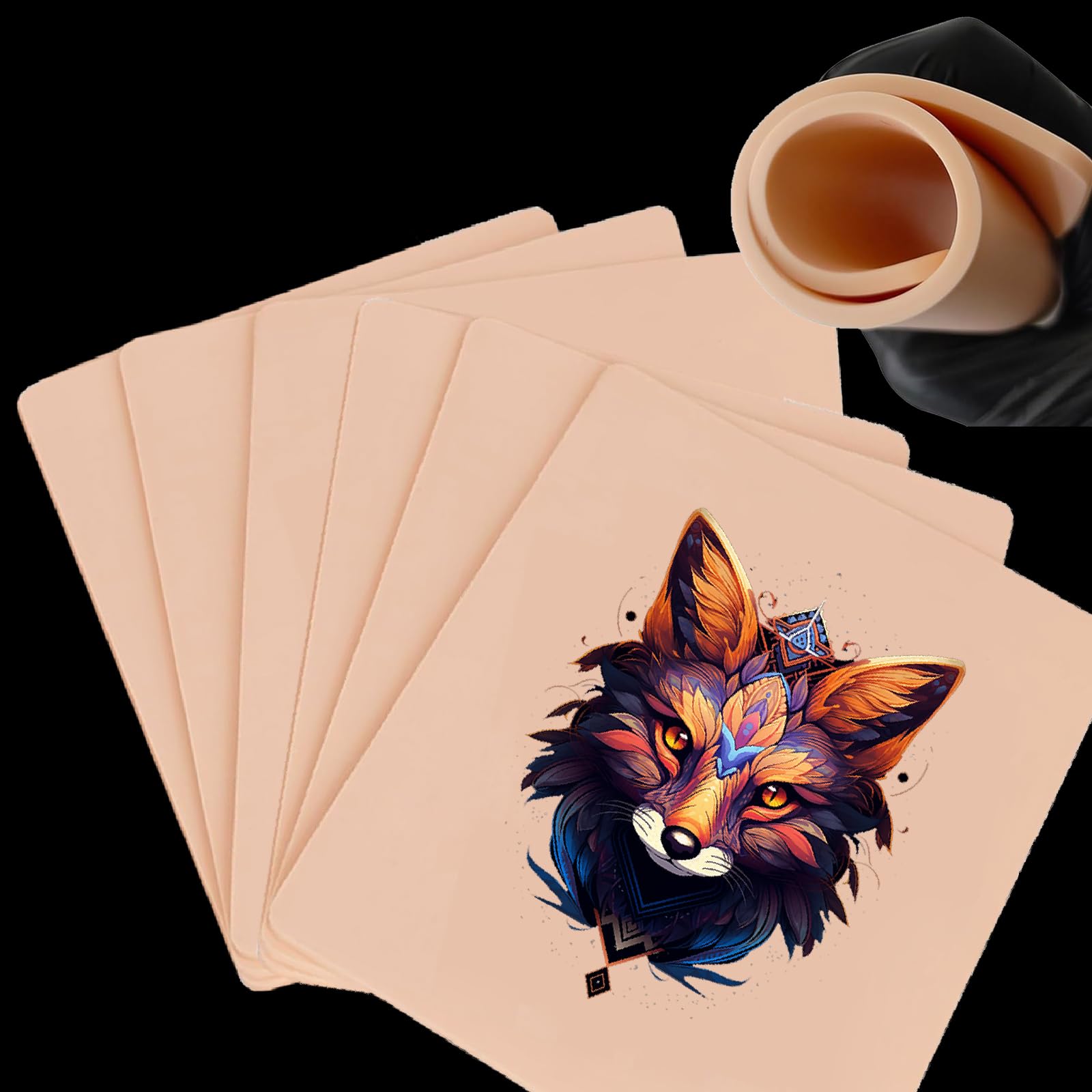 3MM Fake Skin Tattoo - SOTICA 12pcs Tattoo Skin 3mm Tattoo Practice Skins 6×8" Tattoo Fake Skin Silicone Practice Skin for Tattoo Thick Fake Tattoo Skin Piel Sintética Para Tatuar for Tattoo Supplies