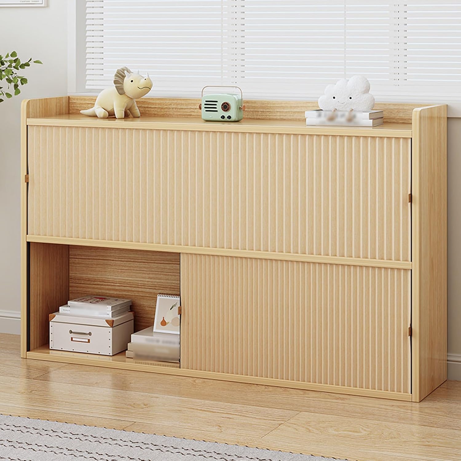Magnetic Honeycomb Cabinet Curtain, | No-Drill Foldable Cellular Dustproof Shades for Closet Shelves(Khaki,50x30cm/19.7x11.8")