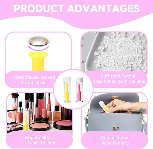 Miniatura 5 de Herramienta de extracción de lentes de contacto duras de 12 Pas para lentes durosRGP y esclerales, émbolos suaves con ventosa para quitar lentes de