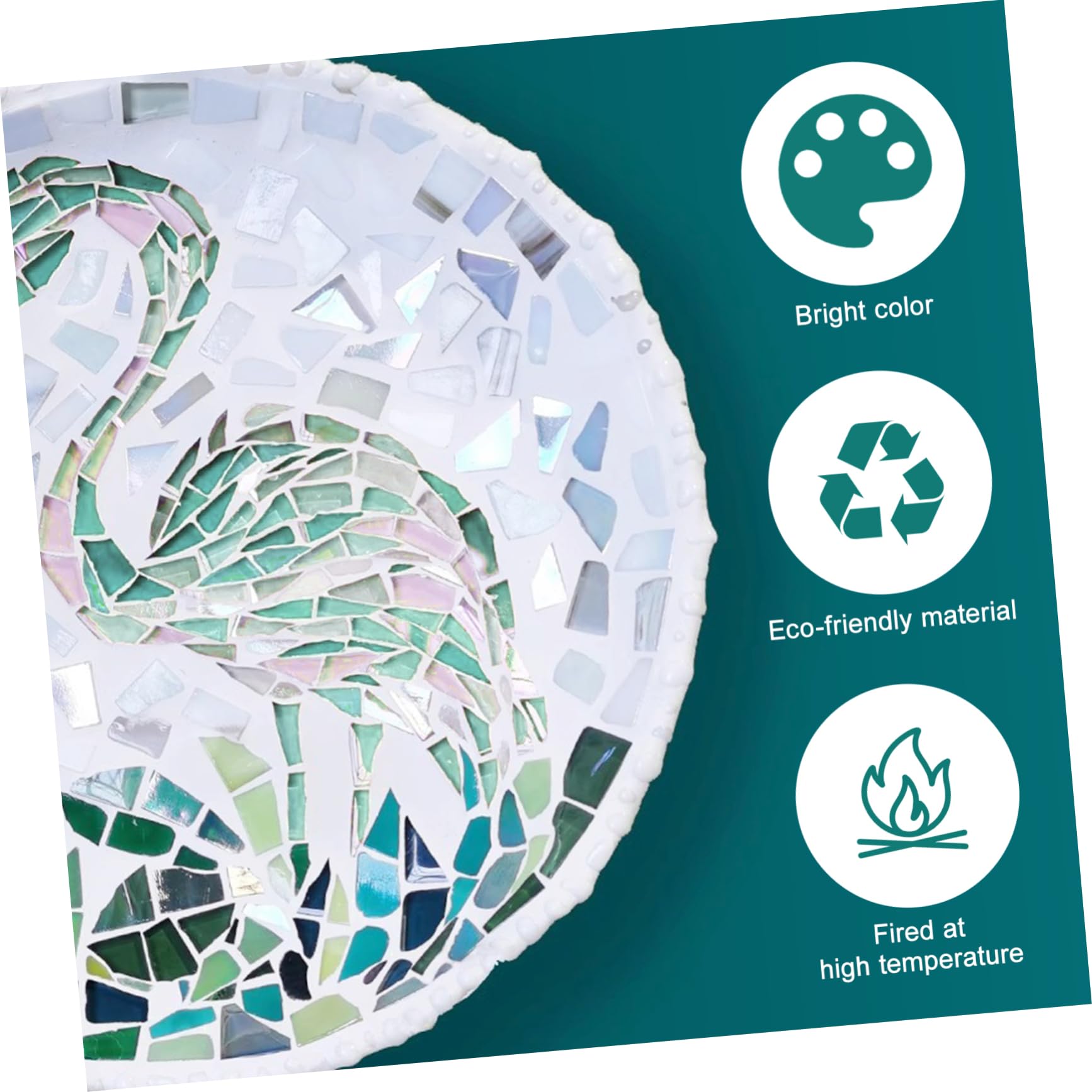DOITOOL 6 Piezas Teselas de Cerámica Esmaltada para Diy Azulejos Irregulares Duraderos Pequeñas Verde para Manualidades y Decoración