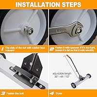 Vista 8 de Toolwiz - Escoba magnética de recogida con ruedas, imán grande de 24 pulgadas, herramienta de limpieza de césped, herramientas para techado, 14,9